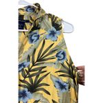 Boston Proper  Women's Yellow Floral Button Up Silk Shirt Dress Size 8 Photo 4