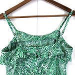 Tommy Hilfiger Womens S Paisley Ruffled Tank Top Green Blue Preppy Boho Feminine Photo 3