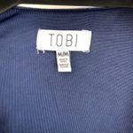 Tobi Navy  Plunging Velvet Romper / Size M Photo 9