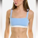 ONIA  Zoe Blue White Tricot Bikini Swim Top Square Neck NEW XL Photo 5