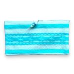 Turquoise Lace on White Zippered Pouch Makeup Bag NEW with Tags Photo 1