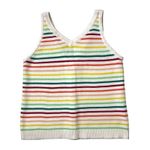 Loft Rainbow Striped Button Sweater Tank Top Sz M Women Photo 4