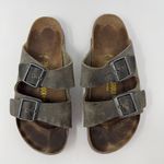 Birkenstock  Arizona Leather Sandals Womens 38 Gray Purple Outdoor Gorpcore Birks Photo 2