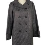 J.Crew  Collection Stormy Tweed Lille Silk Overcoat Jacket Gunmetal Gray Size 10 Photo 14