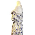 Parker ‎ Gray Yellow Purple Floral Print Sleeveless Silhouette Dress Silk Small Photo 4