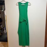 Michael Stars  Solange Green Maxi Tank Dress Knot Tie Front Slit Size Medium Photo 2