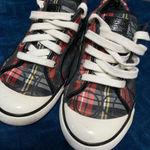 Coach Women's Plaid Sneakers Size 7.5 Black Red Photo 2