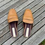 Franco Sarto Tan Brown Leather Duval Mule Womens Slip On Mules Flats Size 7 Photo 6