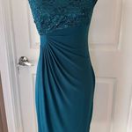 dressbarn emerald cocktail dress with Lace detail size 4 Blue Photo 0