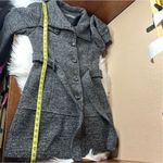 Kenneth Cole Reaction Houndstooth Wool Blend Belted Peacoat Size S/M Photo 7