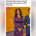 House of Harlow Satin Wrap Maxi Dress Geometric Print Long Sleeve Size large Purple Photo 2