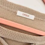 Cherish Boutique  waffle knit tunic blouse size Medium tan oat Photo 33