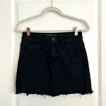 American Eagle Outfitters High Rise Mini Black Skirt Raw Hem Size 4 Photo 0