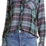 Rails  Hunter Multicolor Lurex Button-Front Shirt Metallic Thread Womens Large Photo 0