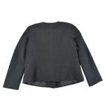 Talbots  Petites Black Textured Blazer Jacket Faux Leather Pocket Womens 12P Photo 1