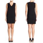 Vince Faux Leather Trim Dress Size 0 Classic LBD Photo 1