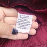 Johnny Was • Aurora velvet joggers Das maroon wine silk cropped pant burgundy Photo 5