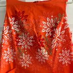 Pendleton  Tangerine White Floral Sleeveless A‎ Line Dress Size 10 Photo 4
