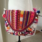 Steven Embroidered Envelope Cross Body Purse With Chain Strap Coin Charms Gold Photo 8