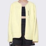 Rains NWT Fleece Zip Up Jacket Contemporary‎ Oversized in Straw Color Size Yellow Size L Photo 0