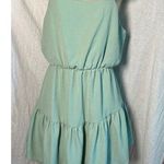 Everly  Mini Dress Ruffle Sleeve Tiered Summer Sundress Green Size Medium Photo 0