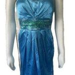 Josh & Jazz NWT Turquoise Beaded Satin Halter Mini Cocktail Dress Pockets 9/10 Size undefined Photo 0