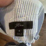 J.Crew Sack Style shorts Size 4 tie belt Blue & White Pin Stripes 1094 Photo 7
