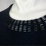 Ellen Tracy Vintage Black Angora Sweater Short Sleeve Beaded Wool Blend Sweater Top Size S Photo 2