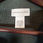 Soft Surroundings Green La Vie En Rose Alpaca Wool Blend Cadigan Ruffle 1x Photo 2