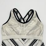 Danskin Workout Top Y2K Striped Black White Sleeveless Shelf Bra 2000s Yoga Bra Photo 5