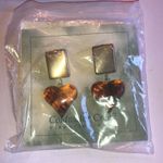 Coldwater Creek Silver Amber Heart Earrings Photo 2