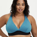 Torrid Brand New  Women's Size 1X 14-16 Black Blue Mesh Triangle Top Bra Photo 0