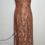 American Vintage Vintage 90s Alchemy New York long lace gown orange gold metallic size 4 boho Photo 0