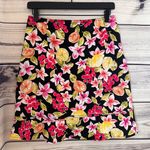 Briggs New York Briggs Black Colorful Floral Citrus Print Skirt  Photo 0