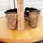 Brighton  Leopard‎ Patent Leather Cork Wedge Heel Sandal Slides Brown 7.5 Photo 7