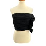 Sandro Paris Black Ruffled Strapless Bustier Top Night Out Party Size 3 / Large Photo 1