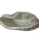 Floral Quilted Cosmetic Bag Blue & Cream Makeup Pouch, Travel Toiletry Zipper Photo 2