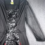 New Black Dress Renaissance Goth Witchy Gown Halloween Party Costume Large NWT Photo 3
