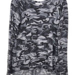 Michael Stars Gray Camo Knit Top Size Small Camouflage Long-sleeve Soft Knit Top Photo 0