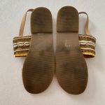 ALDO  Genuine Leather Beaded Shell Sandals | Boho Beach Summer Sandals Tan Size 9 Photo 1