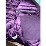 Lands' End Women’s Size LP Purple Full Zip Snap Hooded Waterproof Heavy Down Coat Photo 15