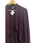 H by Bordeaux  Mix‎ Rib Cozy Waterfall Cardigan Small Rosewood Maroon NEW Photo 2