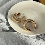 Large Triple Hoops Gold Triple Earrings Gold Hoops Party Hoop Earrings Thick Photo 0