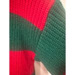 VTG hand loomed 100% virgin fiber Striped Knitted Sweater Womens Medium 80's Red Photo 6