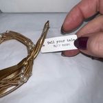 Tell Your Tale Guitar String Gold Tone With Faux Pearl Bracelet Set Photo 2
