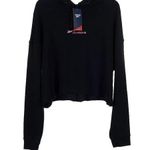 Reebok  Cardi B Black Cropped Hoodie Sweatshirt Women's Large NWT Photo 0