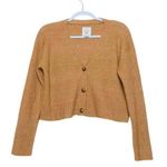 Billabong  Cardigan Sweater Crop Ribbed Mustard Yellow Size SMALL Photo 0