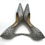 Badgley Mischka  Glitter Daisy II Heels Women’s Size 6 Silver Wedding Stiletto Pu Photo 2