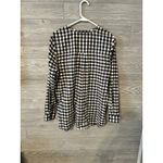 Michael Kors  MK Wrap Top Black & White‎ Size 10 Long Sleeves  Gingham Photo 2
