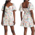 Adelyn Rae  Giana Floral Print Eyelet Puff Sleeve Minidress Photo 1